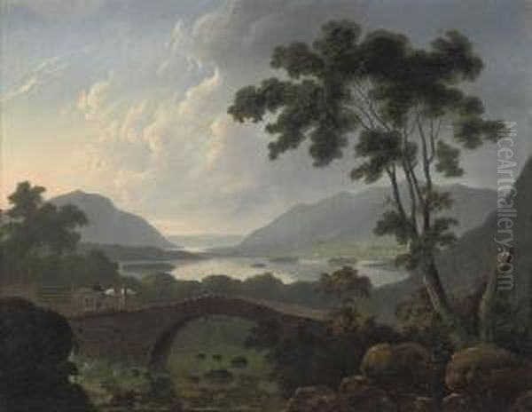 An Extensive Landscape In The Lake District Oil Painting by Thomas Walmsley