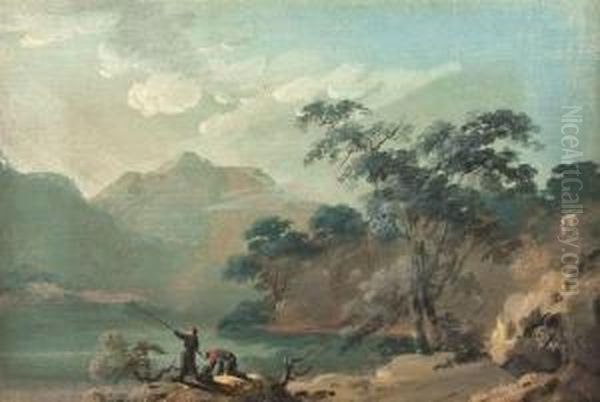 Gowbarrow From Ullswater Oil Painting by Thomas Walmsley