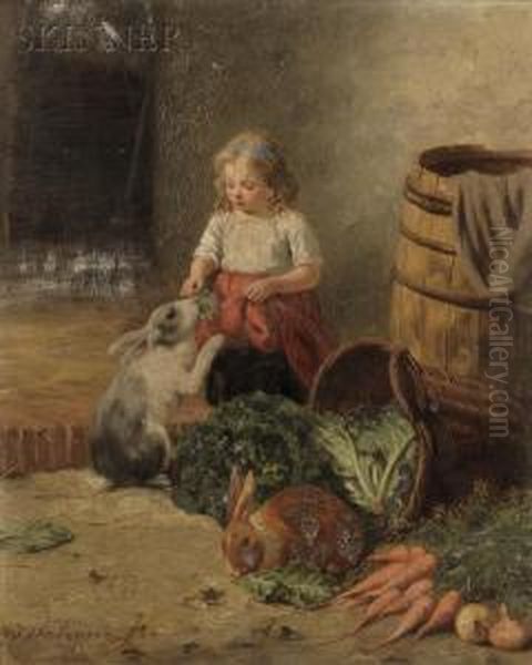 Girl With Rabbits by Jan Walraven