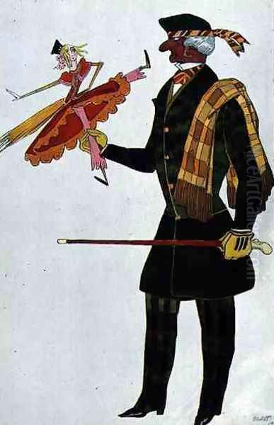 Costume for the Englishman, from La Boutique Fantastique, 1917 Oil Painting by Leon Samoilovitch Bakst