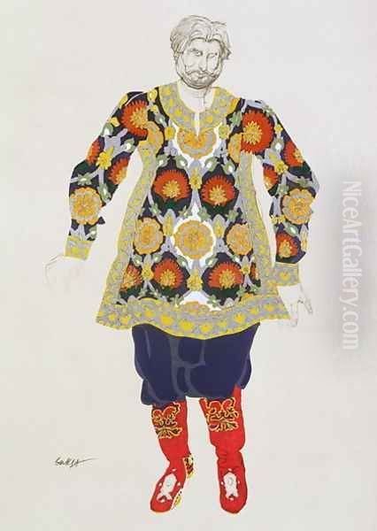 Costume design for a man, from Sadko, 1917 Oil Painting by Leon Samoilovitch Bakst