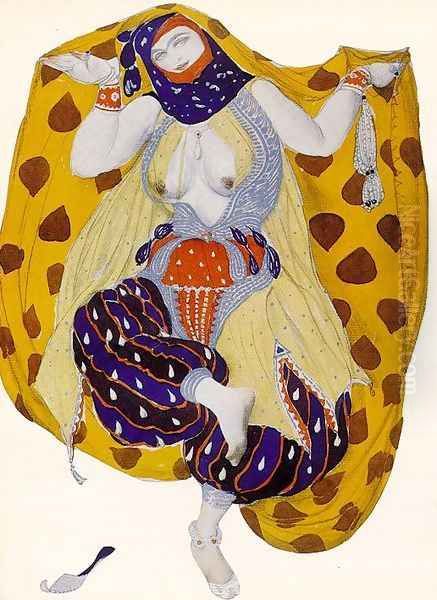 A Bacchante Oil Painting by Leon Samoilovitch Bakst