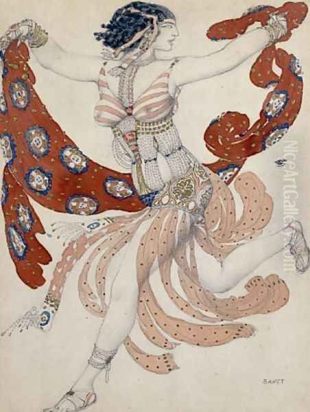 Costume design for Cleopatra Oil Painting by Leon Samoilovitch Bakst