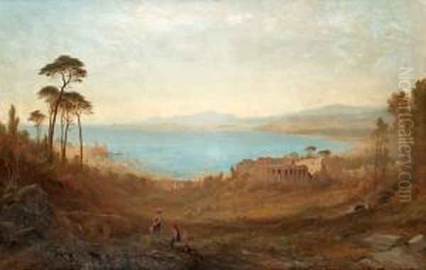 Italian Landscape With Ruins Oil Painting by Alfred Walter Williams