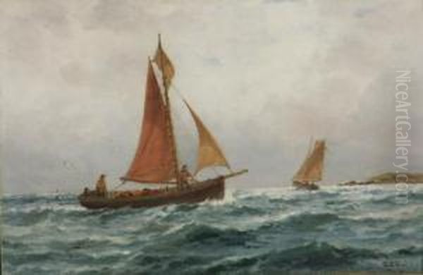 Ships Off The Nore Oil Painting by George Stanfield Walters