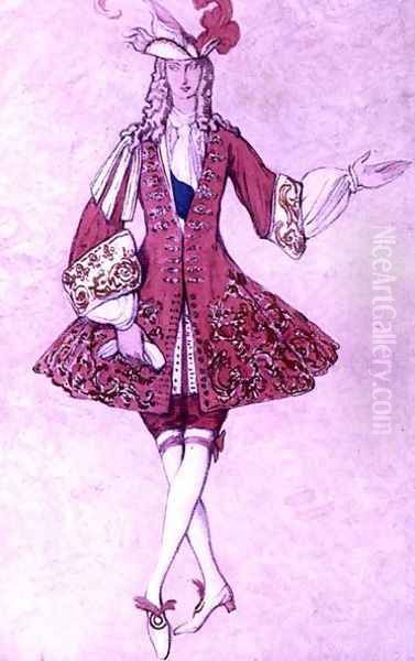 Costume design for the Princess' Page, from Sleeping Beauty, 1921 Oil Painting by Leon Samoilovitch Bakst