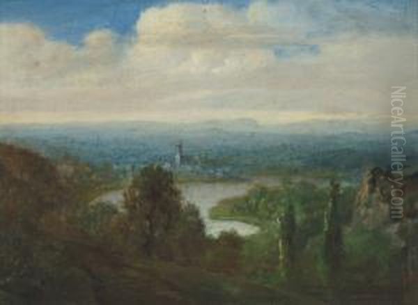 Sachsisch-bohmische Schweiz Oil Painting by Ernest Hermann Walther