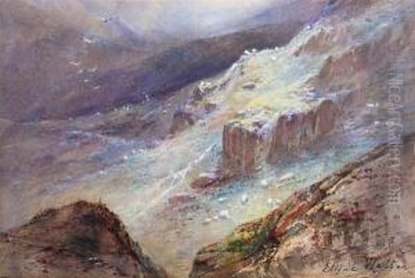 On The Mountain Near Capel Curig North Wales Oil Painting by Elijah Walton