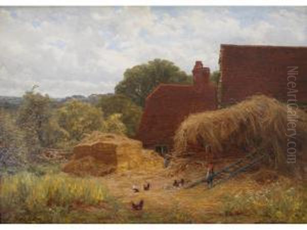 A Corner Of The Farmyard Oil Painting by Frank Walton