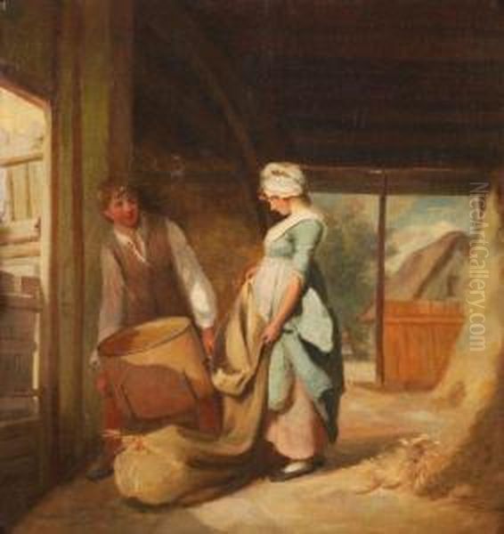 The Barn Girl Oil Painting by Henry Walton