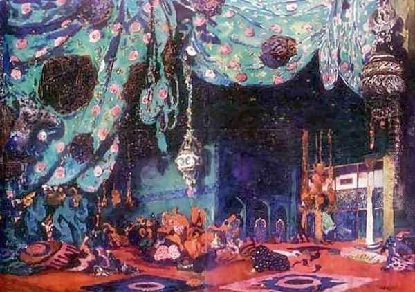 Sheherazade Oil Painting by Leon Samoilovitch Bakst