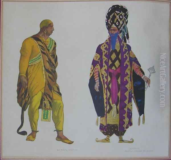 Costume Design for Le Pirate Oil Painting by Leon Samoilovitch Bakst