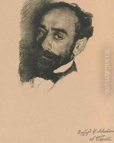 Portrait of Isaak Il'ich Levitan Oil Painting by Leon Samoilovitch Bakst