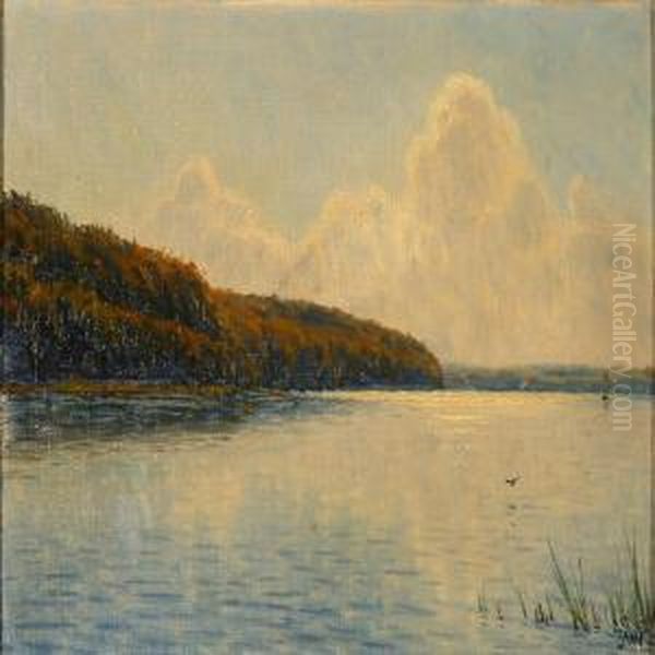 Scene From Fureso Lake Oil Painting by Albert Edward Wang