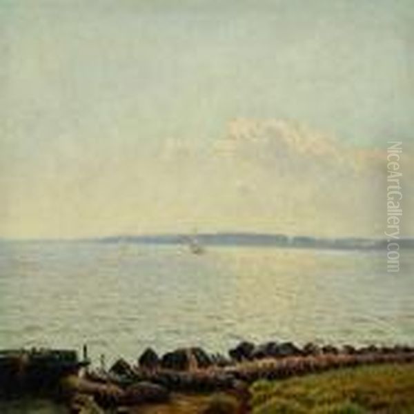 Scenery From Horsens Fjord Oil Painting by Albert Edward Wang