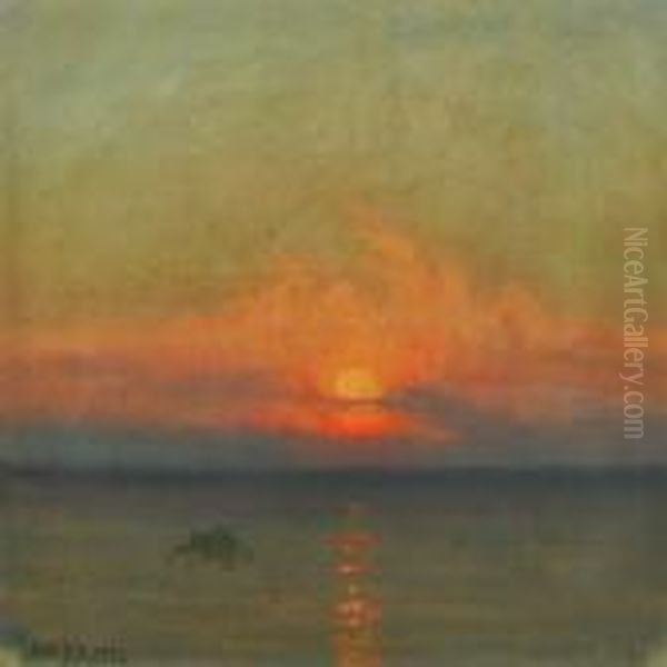 Sunset. Oil Painting by Albert Edward Wang