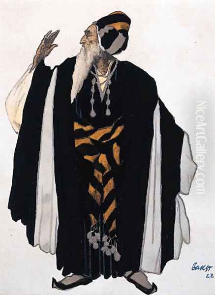 Costume Design for Judith a Jewish Elder Oil Painting by Leon Samoilovitch Bakst