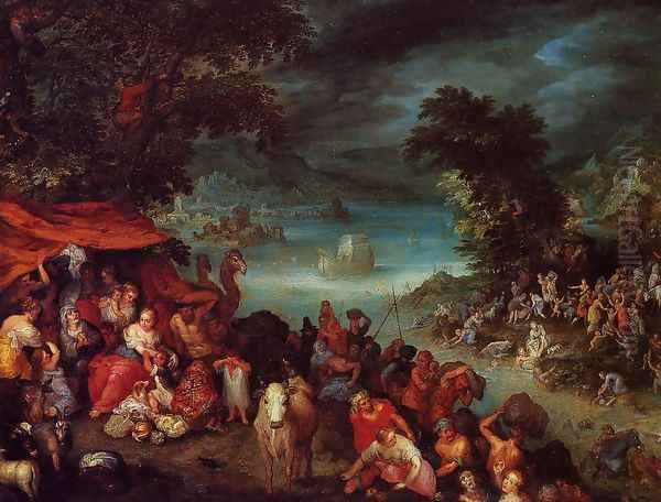 The Flood with Noah's Ark Oil Painting by Jan The Elder Brueghel