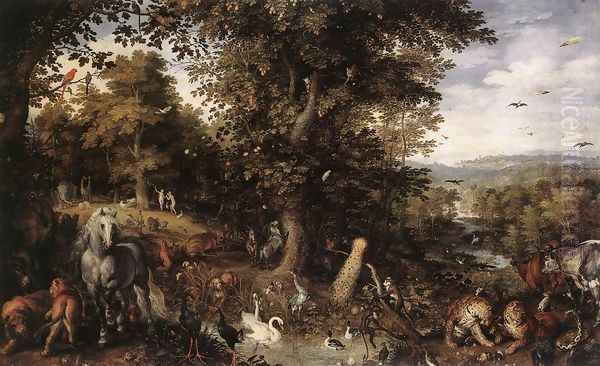 Garden of Eden 1612 Oil Painting by Jan The Elder Brueghel