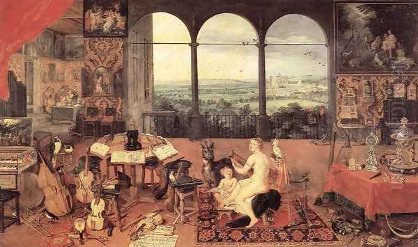 The Sense of Hearing 1618 Oil Painting by Jan The Elder Brueghel