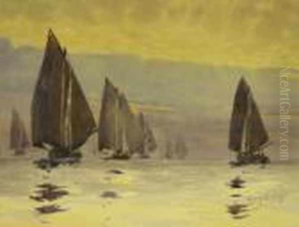 Off Scarborough Oil Painting by Harry Wanless