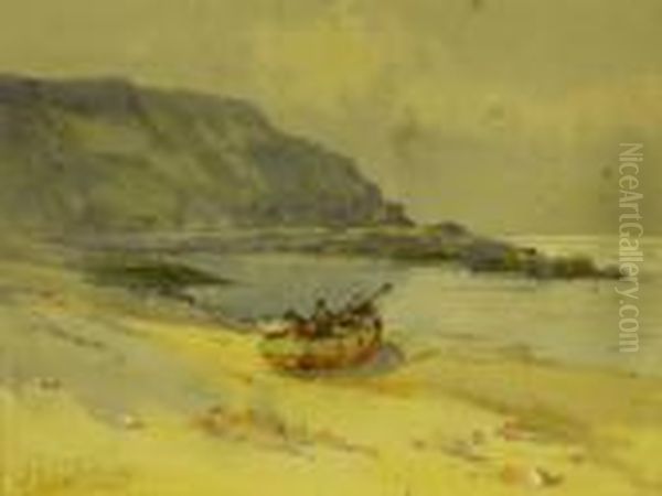 Cayton Bay Oil Painting by Harry Wanless