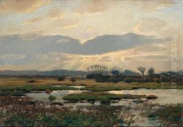 Moorlandschaft Oil Painting by Arthur Wansleben