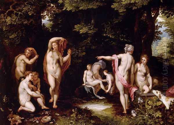 Diana And Actaeon Oil Painting by Jan The Elder Brueghel