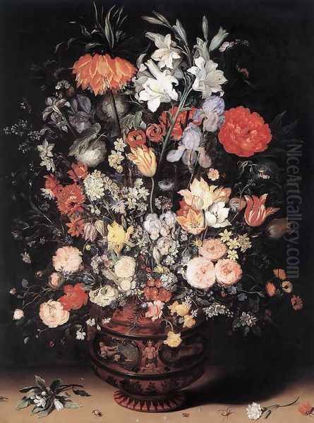 Flowers in a Vase Oil Painting by Jan The Elder Brueghel