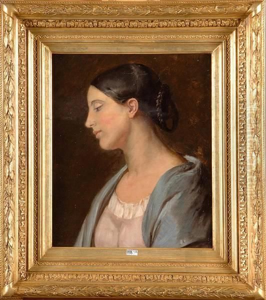 Profil De Jeune Fille Oil Painting by Gustaaf Wappers