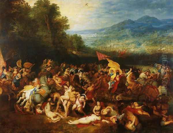 The Battle of the Amazons Oil Painting by Jan The Elder Brueghel