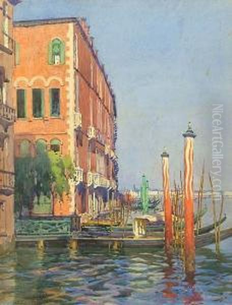 Venetian View Oil Painting by Samuel Warburton