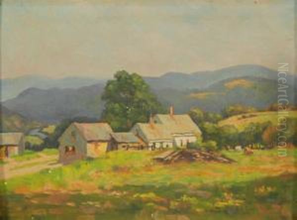 New England Landscape Oil Painting by Arthur E. Ward