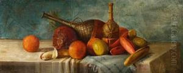 Still Life With Oranges Oil Painting by Charles S. Ward