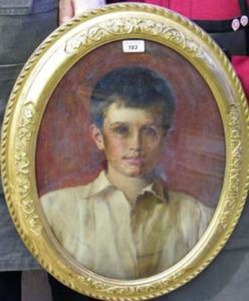 Portrait Of Francis Walter Aged 16. Oil Painting by Edwin Arthur Ward