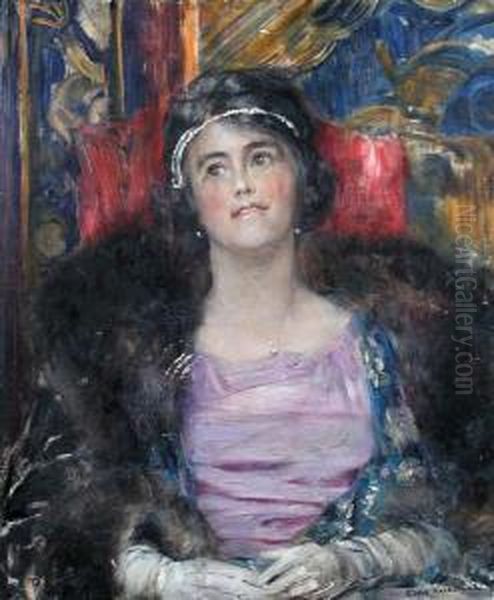 Portrait Of A Lady Oil Painting by Edwin Arthur Ward