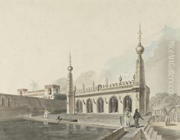 The Palace Of The Late Nabob Of Arcot Oil Painting by Francis Swain Ward