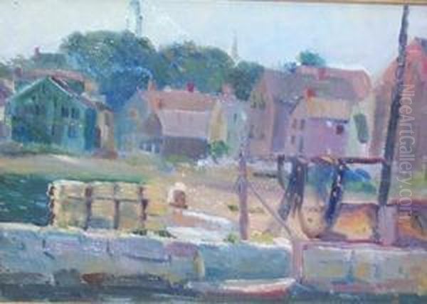 Harbor Scene Oil Painting by Herbert Ward