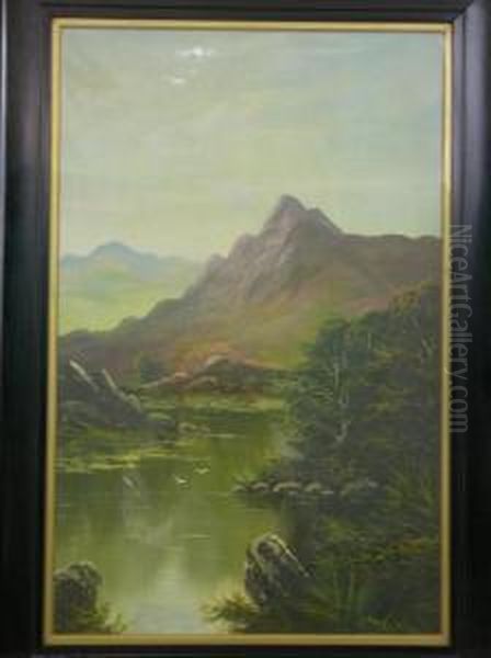 Highland Loch Scenes Oil Painting by James Ward