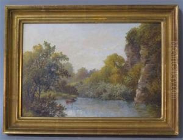 Riverscape Oil Painting by James Charles Ward