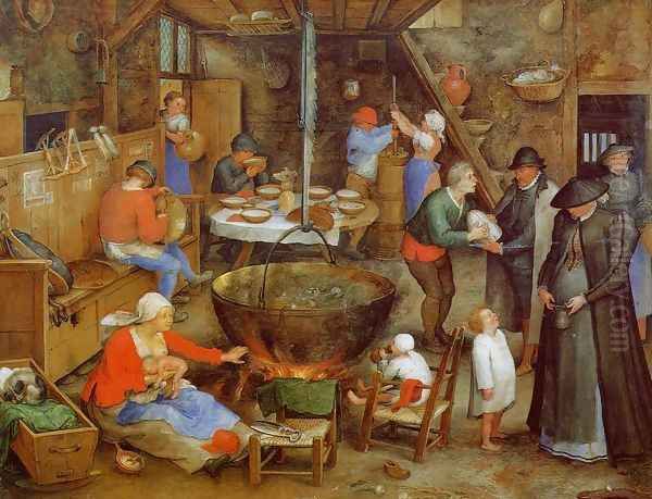 The Visit to the Farm Oil Painting by Jan The Elder Brueghel