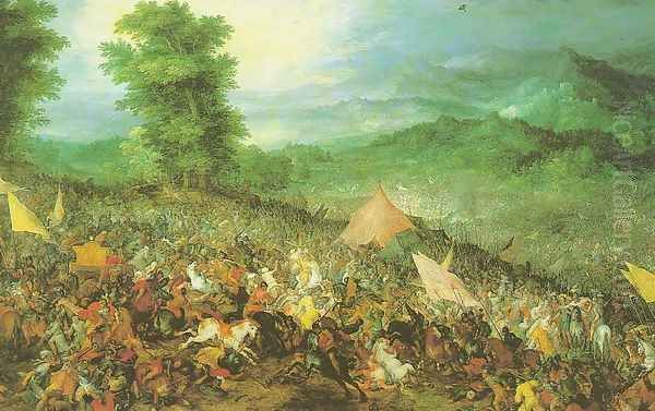 The Battle of Issus 1602 Oil Painting by Jan The Elder Brueghel