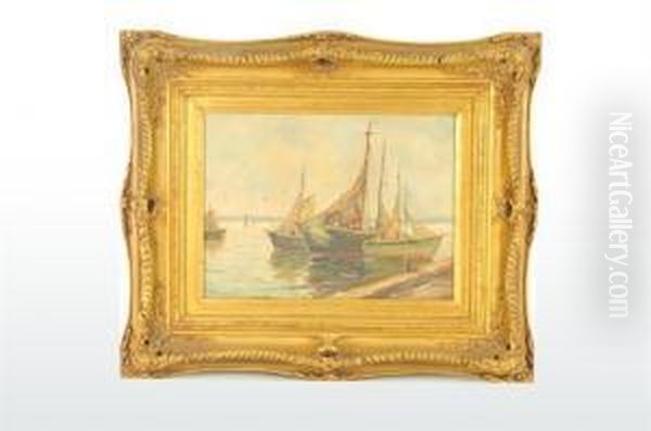 Botes En Saint-malo Oil Painting by William, Ward Jnr.