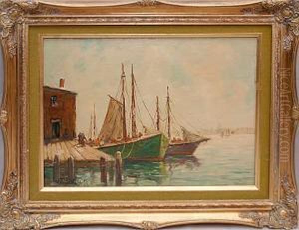 At The Dock Oil Painting by William, Ward Jnr.