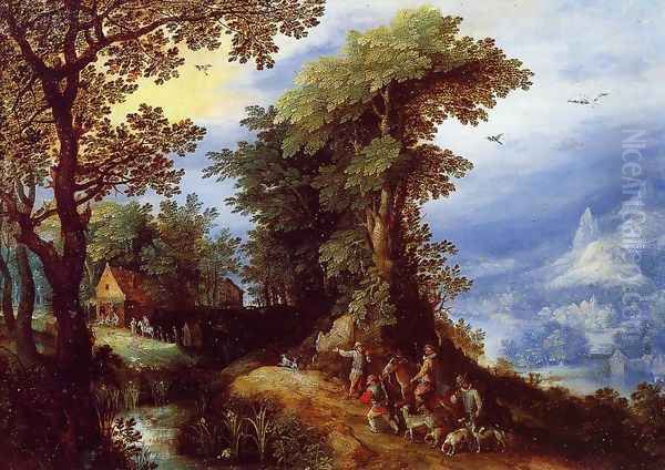 The Return from the Hunt Oil Painting by Jan The Elder Brueghel