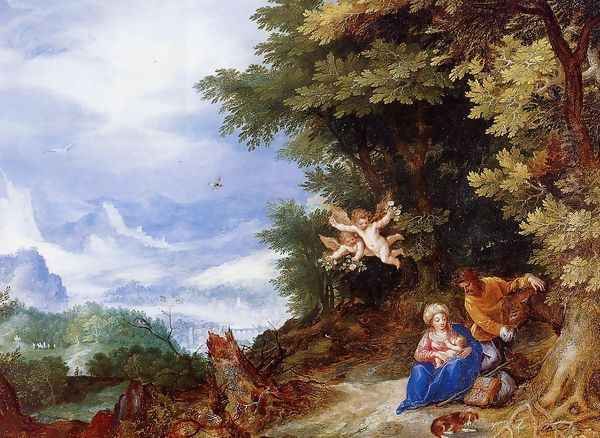 The Rest on the Flight to Egypt I Oil Painting by Jan The Elder Brueghel