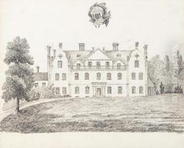 An Album Of 28 Drawings Of Houses, Some In Suffolk And Norfolk Oil Painting by Richard Ward Of Salhhouse