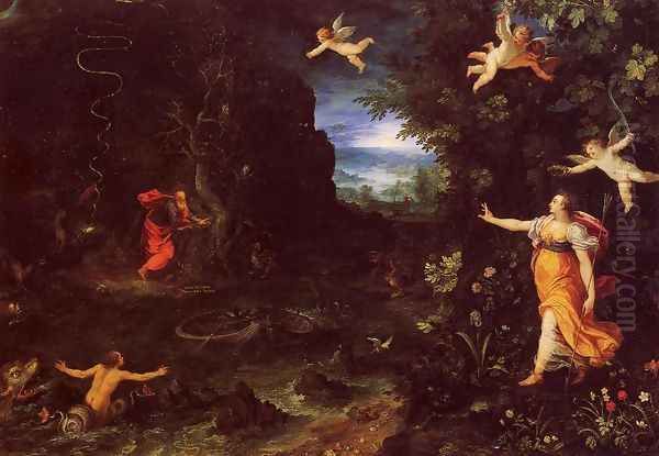 Circe and Ulysses Oil Painting by Jan The Elder Brueghel