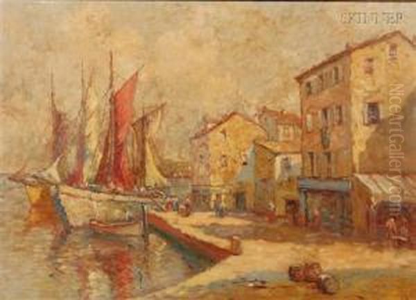 The Bustling Port Oil Painting by William Ward