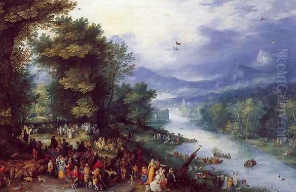 Landscape with the Young Tobie Oil Painting by Jan The Elder Brueghel